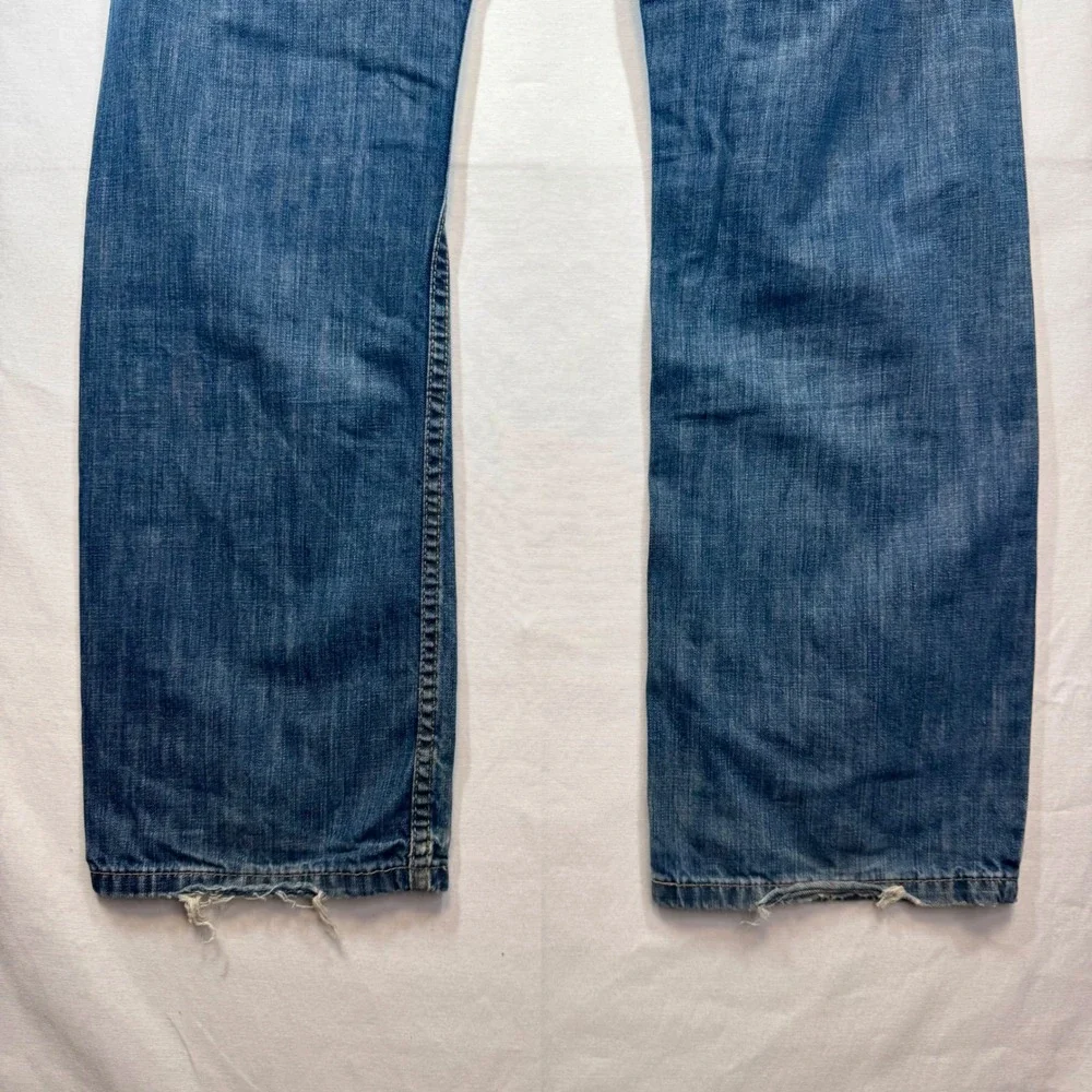 Levi's 514 Slim Straight Jeans Distressed Denim Blue Mens Size 31x30 - Picture 8 of 10